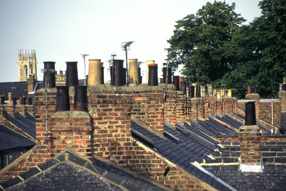 Chimneys on roof tops