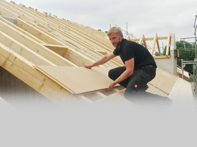 Builder using natural materials to enhance indoor air quality in a new build home