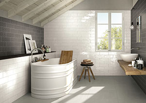 Ceramique Internationale New Brick Tiles Collection In Modern Bathroom