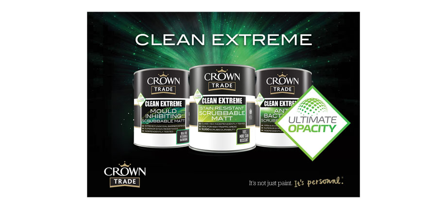 Crown's Clean Extreme paint has opacity covered