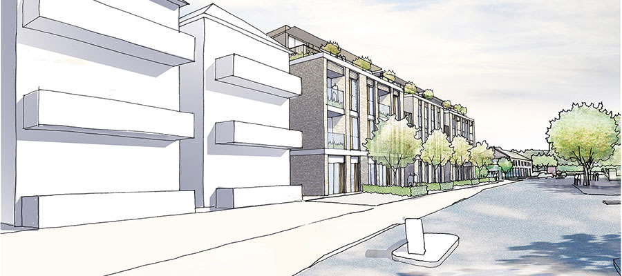 An artist's impression of the housing association properties