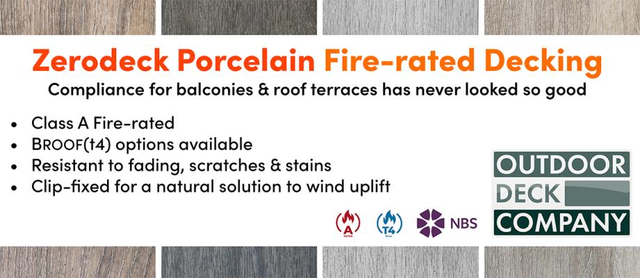 Zerodeck Porcelain Fire-Rated Decking