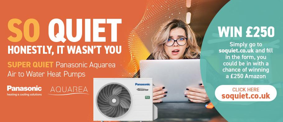 Super quiet Panasonic Aquarea air to water heat pumps